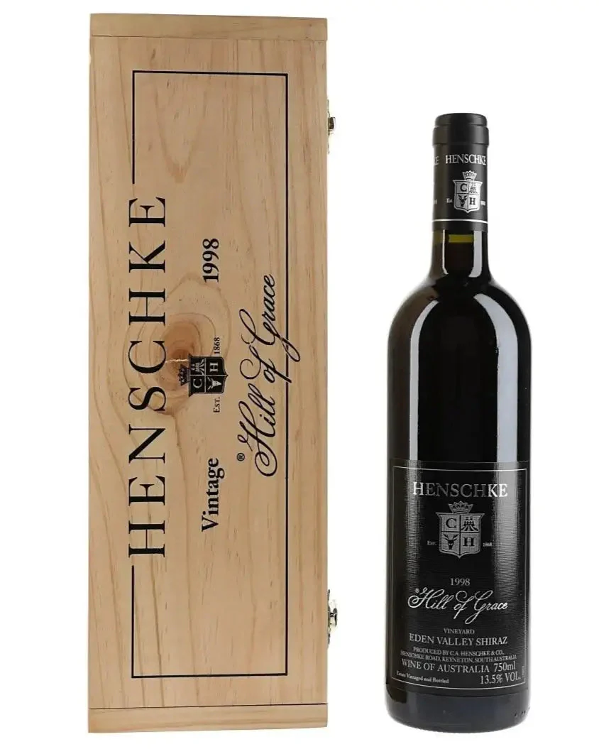 1998 Henschke Hill of Grace Shiraz 750ml Original Wooden Box - Image 2