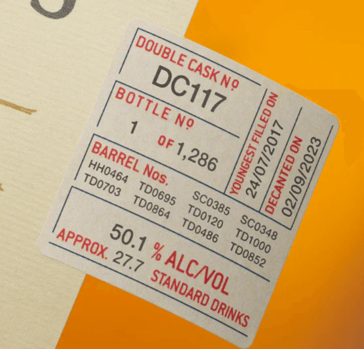Sullivans Cove Double Cask Barrel DC117 Single Malt Australian Whisky 700ml - Image 4